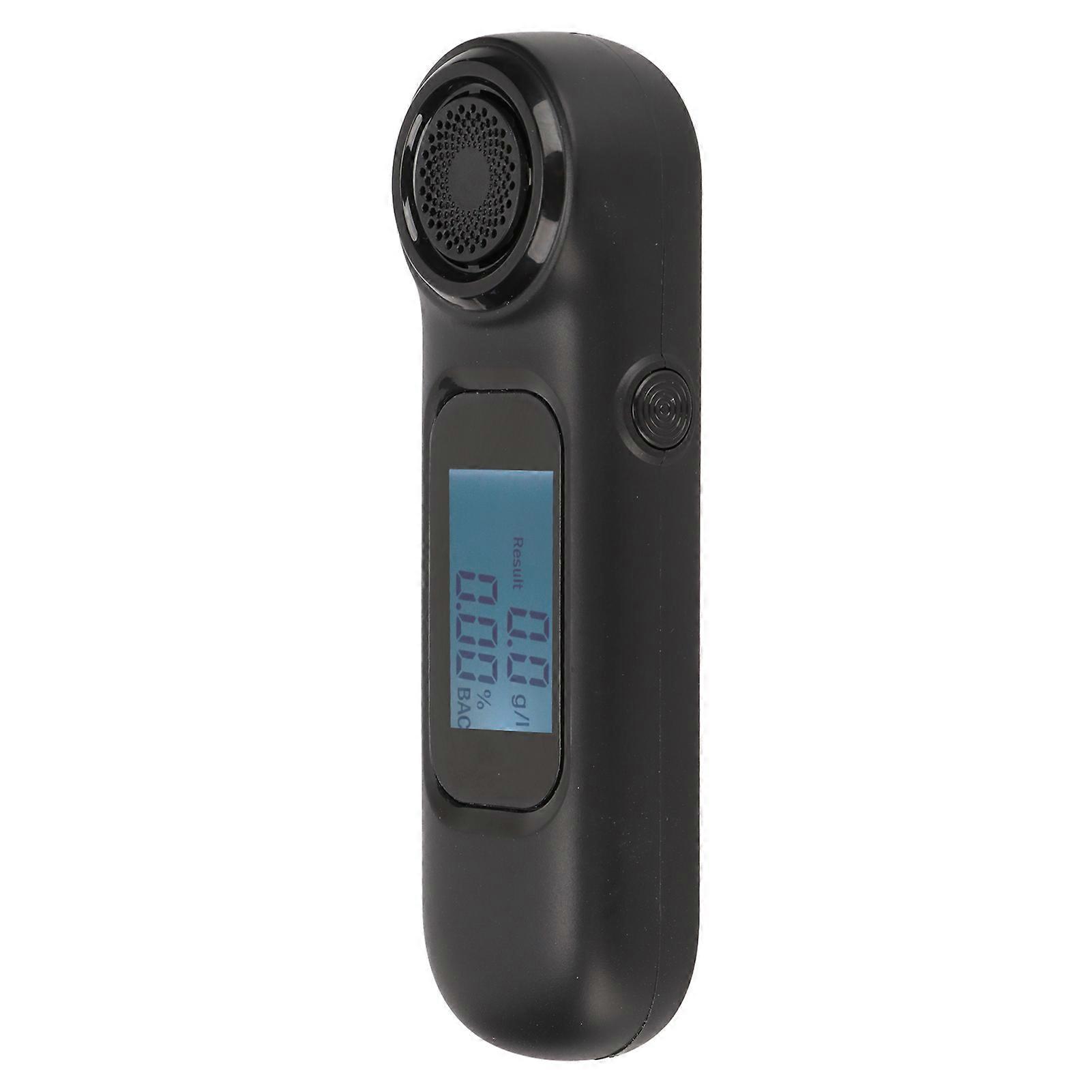 Black Portable Breathalyzer Noncontact High Accuracy Alcohol Tester USB Rechargeable With Digital LCD Screen