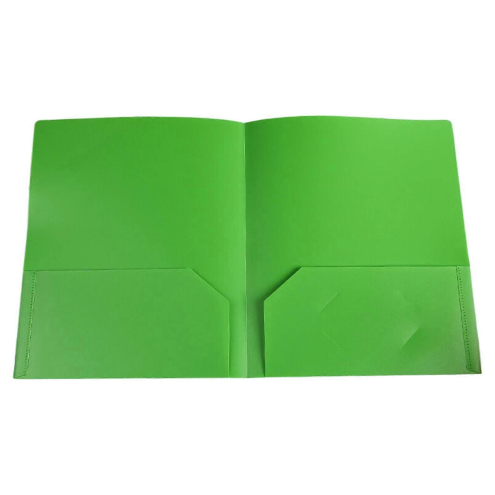 Uclet Plastic Folders with Pockets, Letter Size, Heavy Duty, 2 Business Card Slots, Compatible with School Office Use, Blue