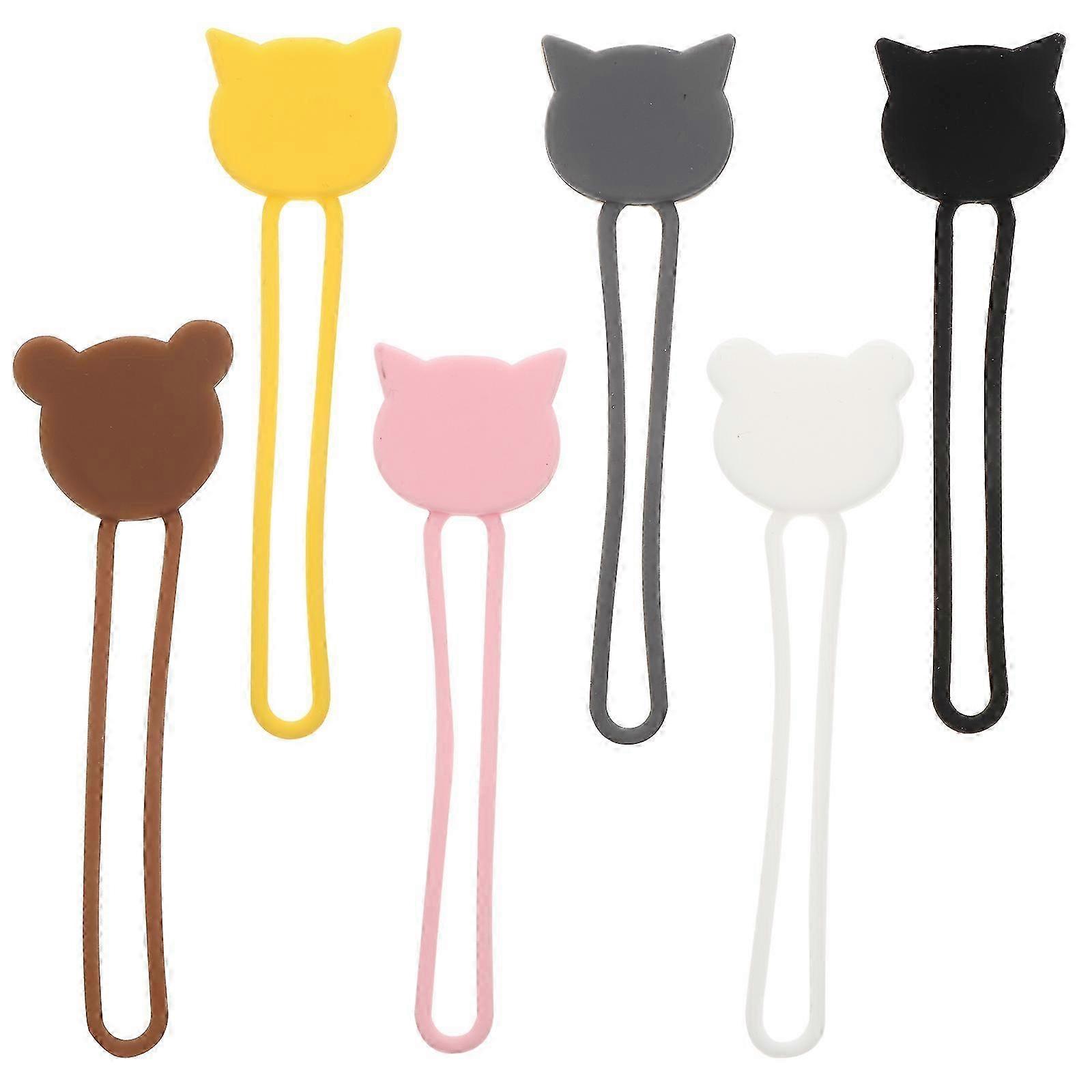 6 Pcs Headphone Stands Cable Management Clips Cable Tie Silicone Cable Protector Simple Data Cables Holders USB Cable Winders