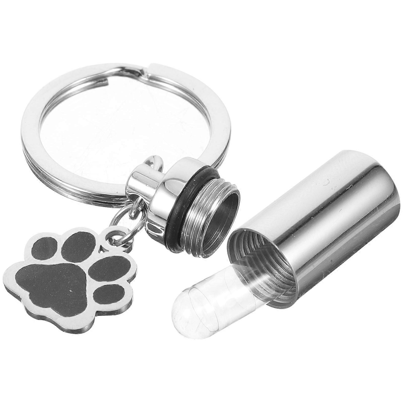 Mini Silver Urn Key Chain Pendant for Pet Ash Container Key Chain