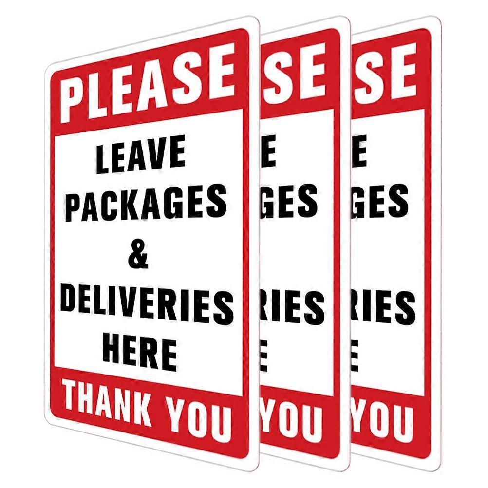 6Pcs PVC Wall Sticker for Deliveries and Package Here Sign Usage