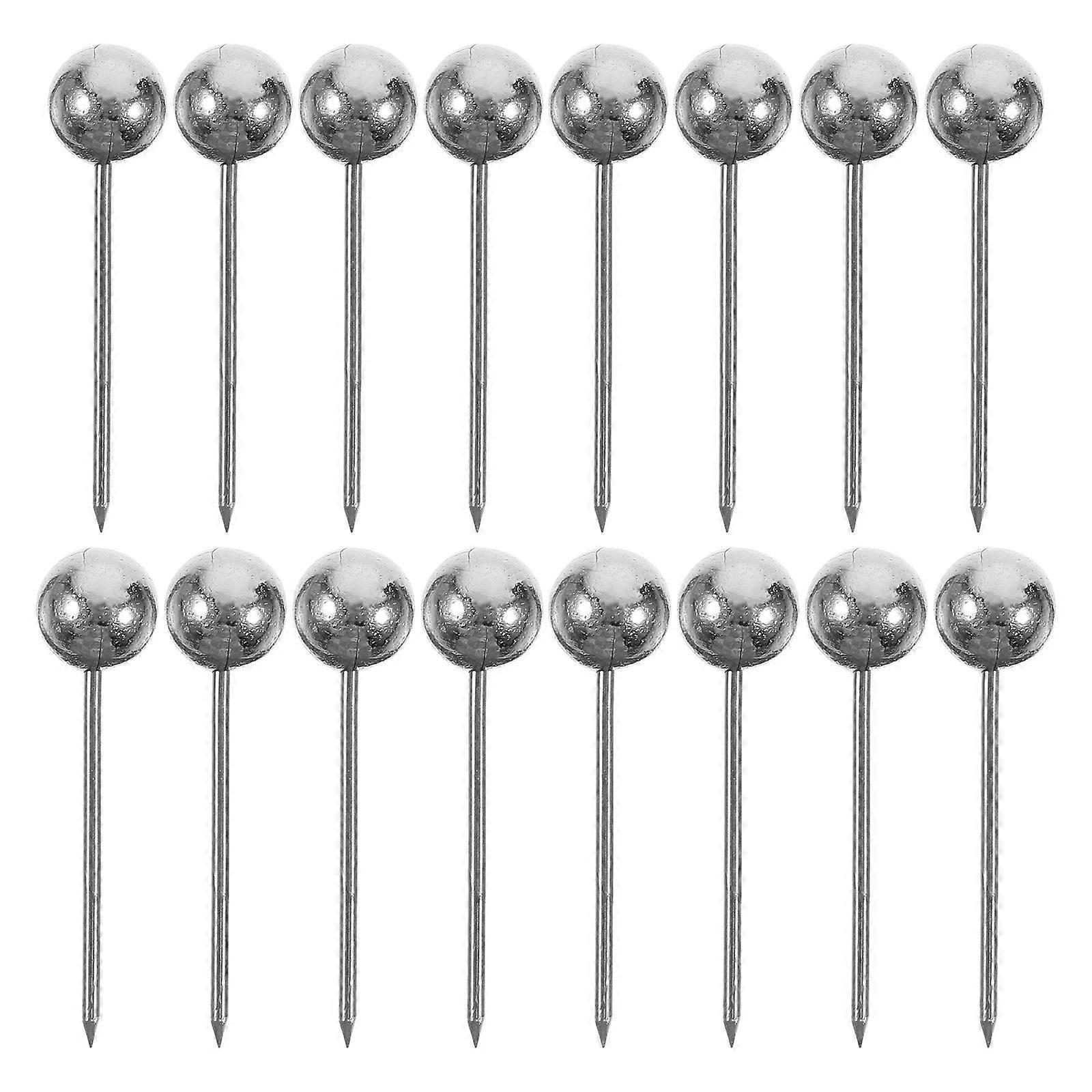 Round Head Map Pins for Marking 200Pcs Heavy Duty Push Pins Silver