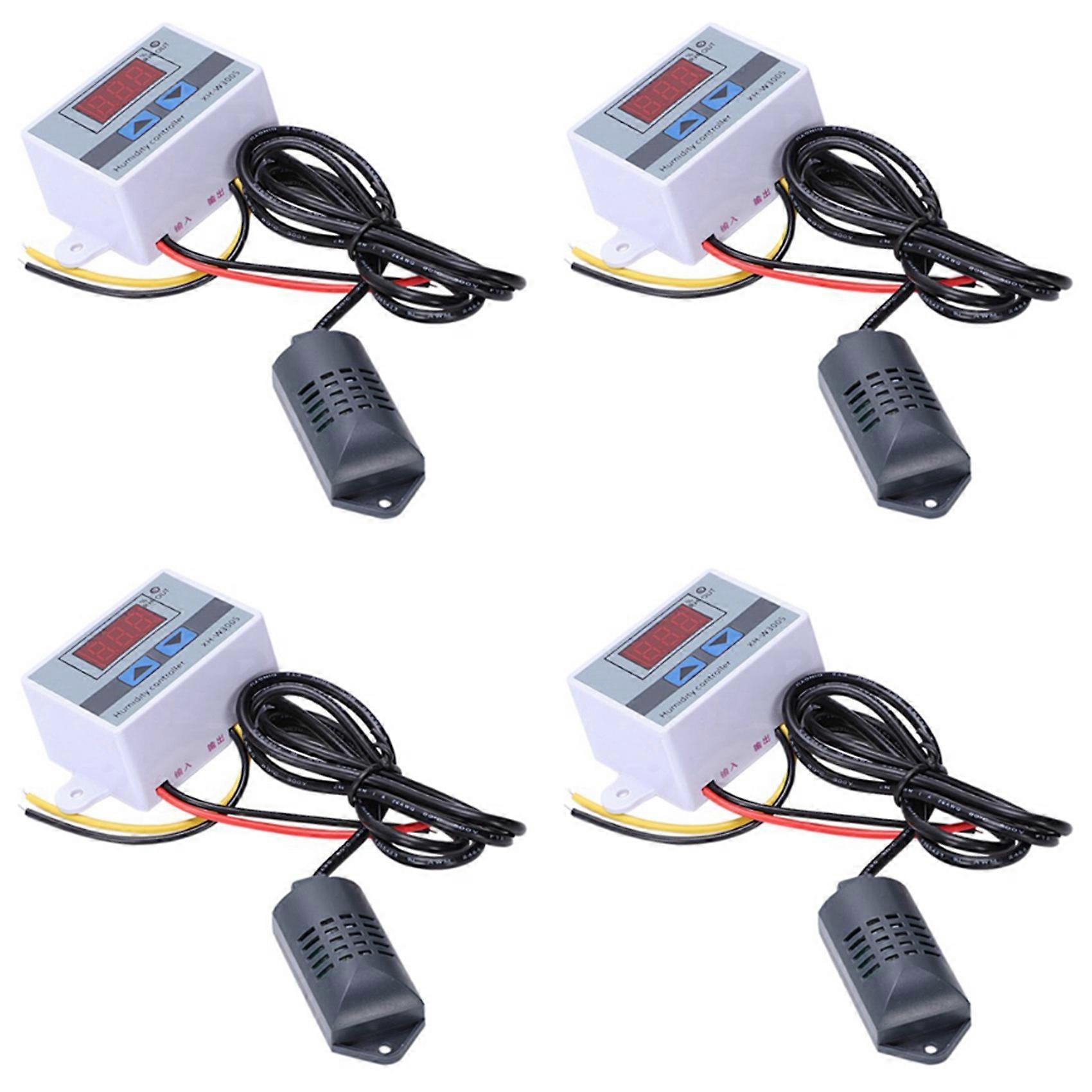 4X XH-W3005 AC 110-220V 10A Digital Humidity Controller 0-99%RH Humidity Regulator with Humidity Sensor