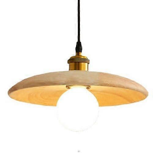 Japanese Wooden Chandelier Pendant Light Fixture with Adjustable Wire and E27 Base for Indoor Spaces