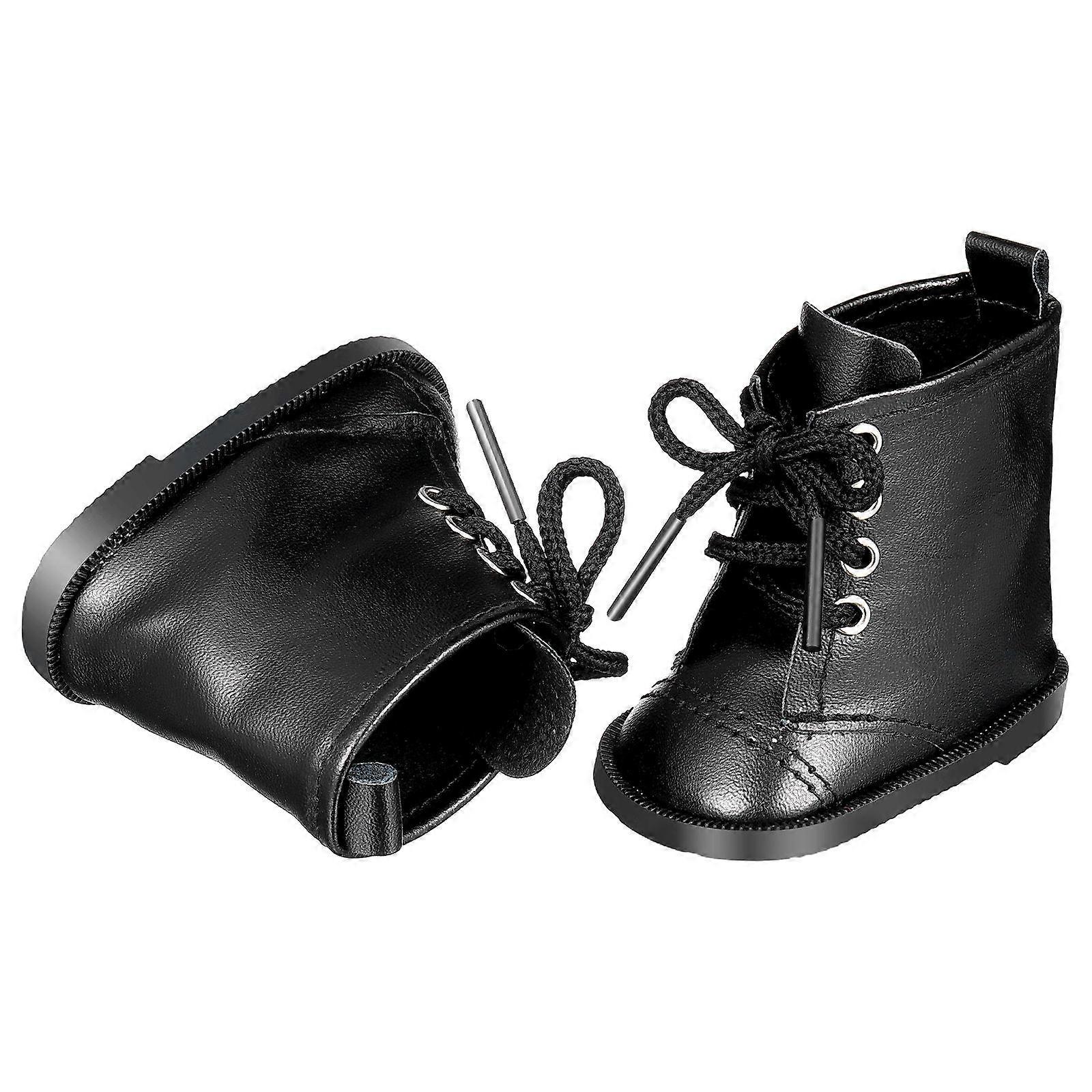 1 Par de Botas de Vestir de Boneca Botas de PU Miniatura de 18 polegadas Sapatos de Boneca