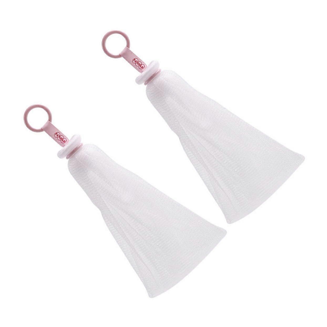 2pcs Soap Foaming Net with Rich Foam and Quick Dry Mesh for Bath, Shower and Facial Cleansing