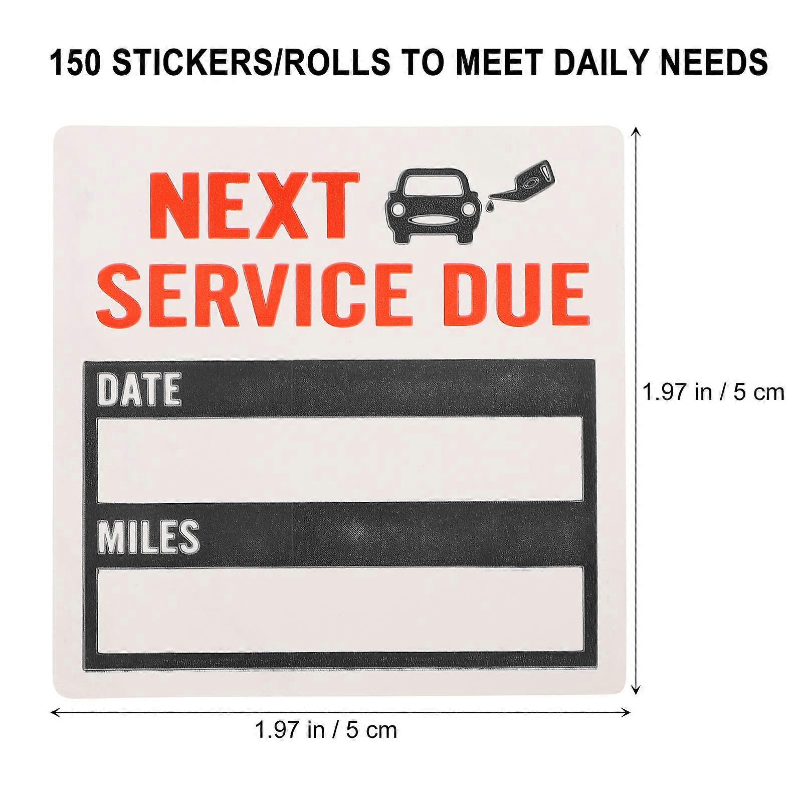 1 Roll of 150Pcs Service Due Stickers Simple Car Window Stickers Auto Stickers
