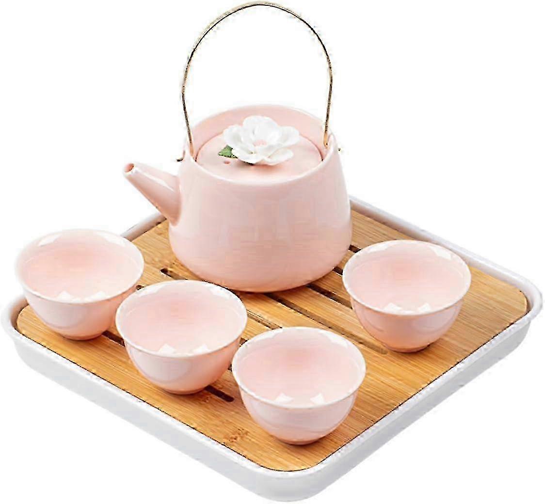 Pink Tea Set for Office Use