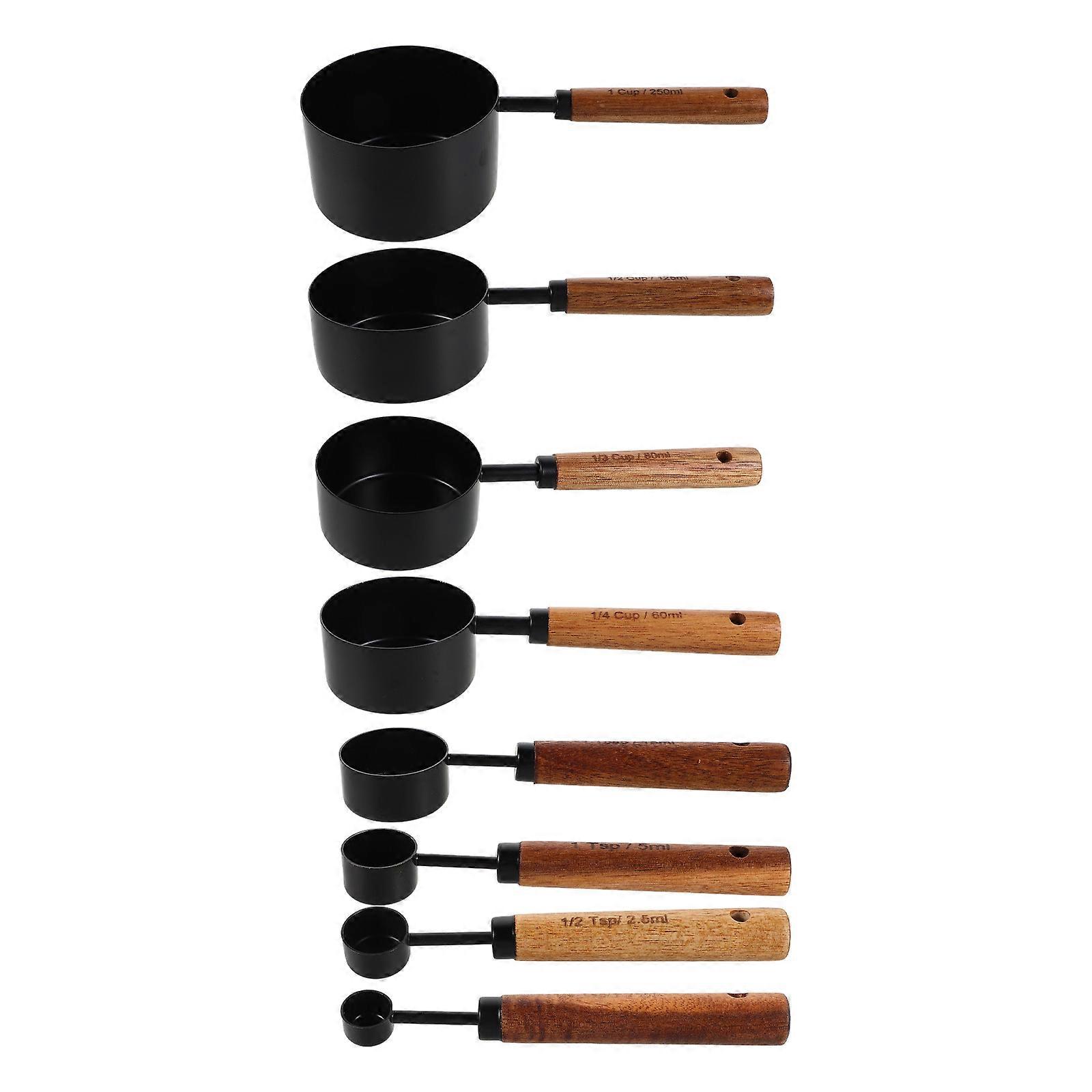 Kitchen Measuring Set In Black With Antislip Functionality For Home Kitchen And Catering Industry 16 Pcs