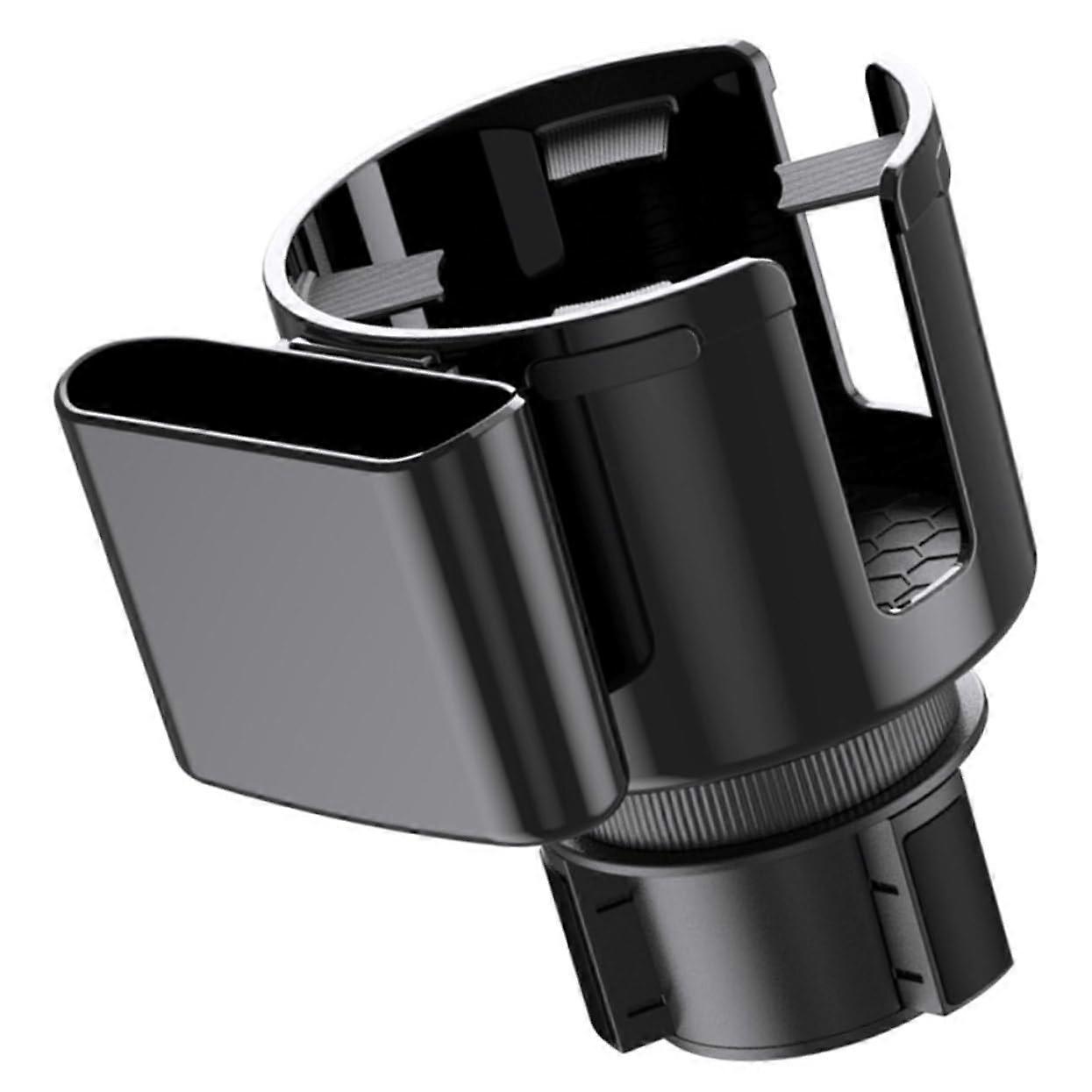 Car Cup Phone Holder 2 in 1 Expandable Dual Slot for Bottles Mugs with Skidproof Silicone Base
