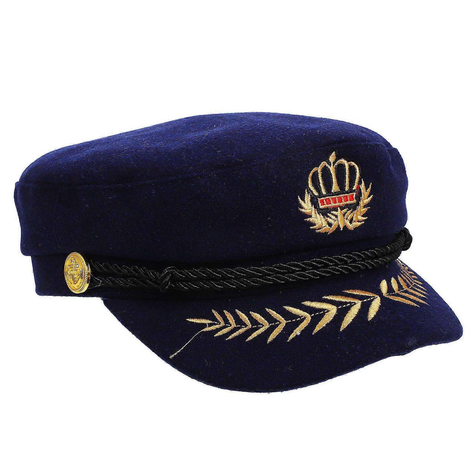Sailor Hat Cosplay Captain Hat for Decor Dark Blue Lightweight Durable
