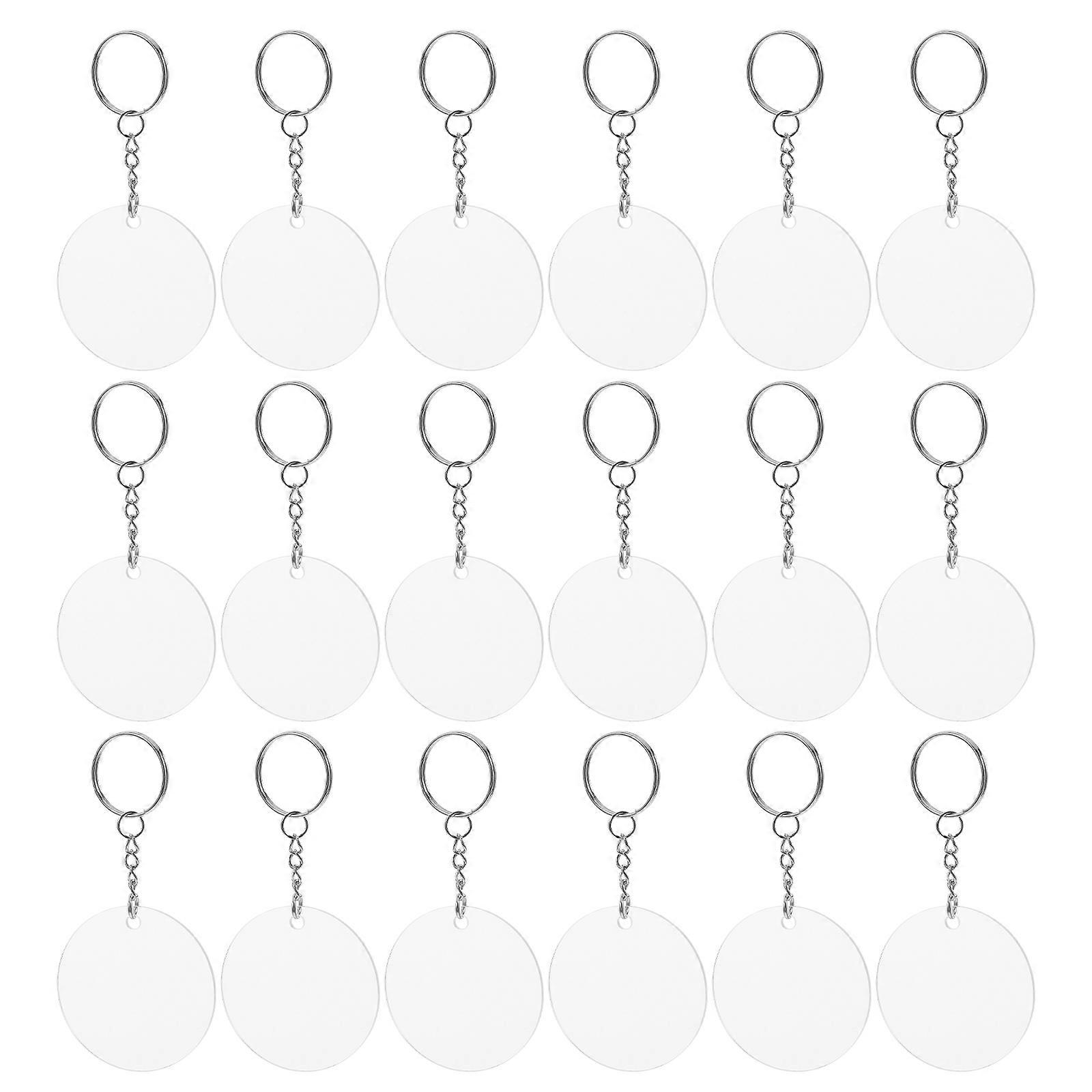 Acrylic Keychain Blanks Kit for DIY Projects 30Sets Transparent