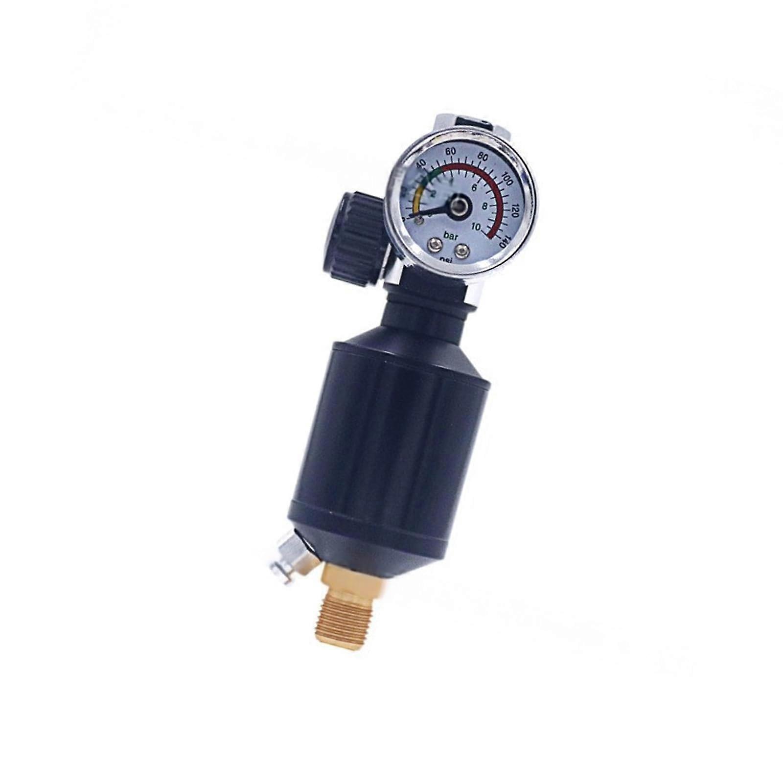 Air Compressor Regulator with Water Separator, 1/4 Inch Air Filter, 140 PSI Pressure Gauge for Spray Paint