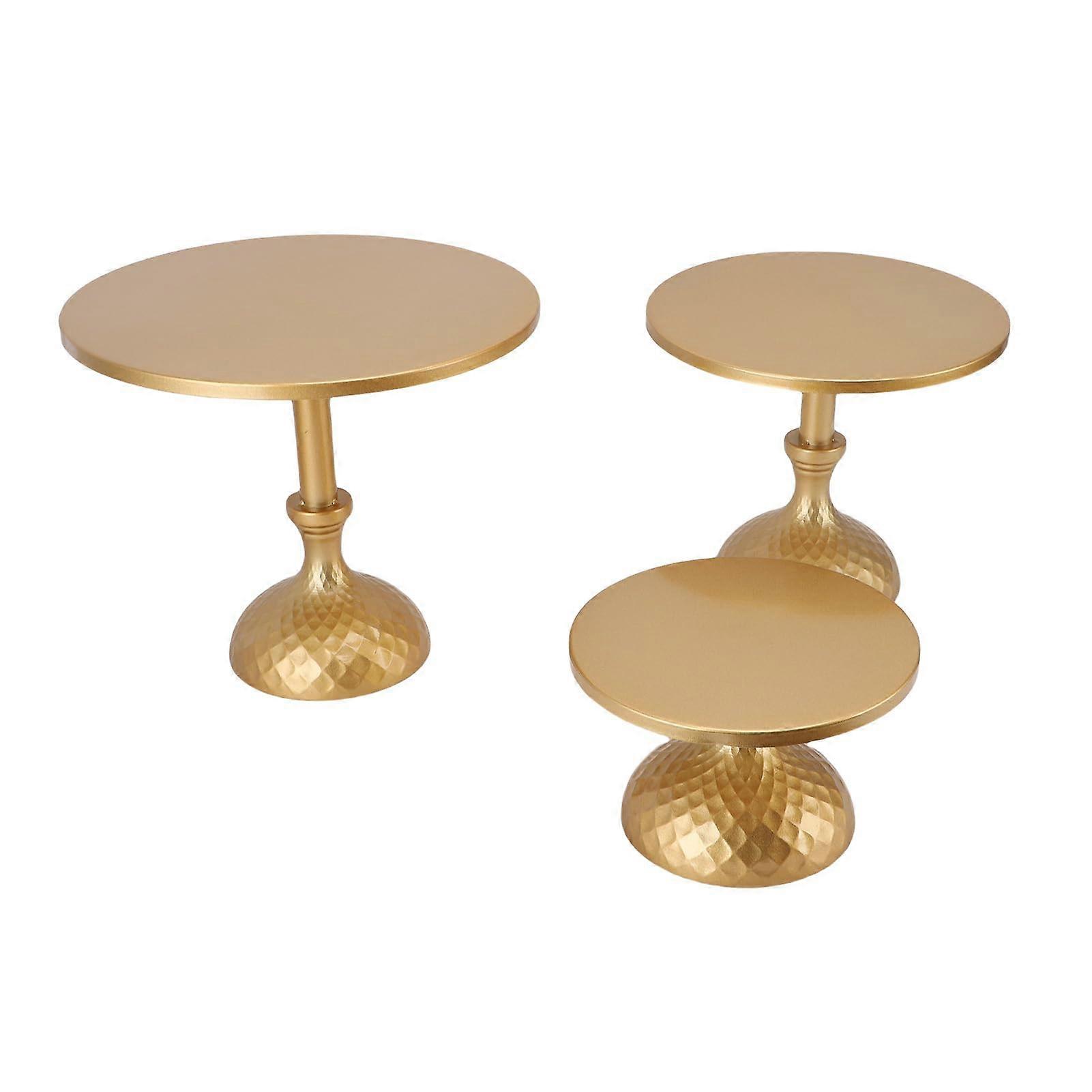 Gold Cake Stand Set 3PCS Round Tiered Display with Elegant Gold Finish for Weddings and Parties