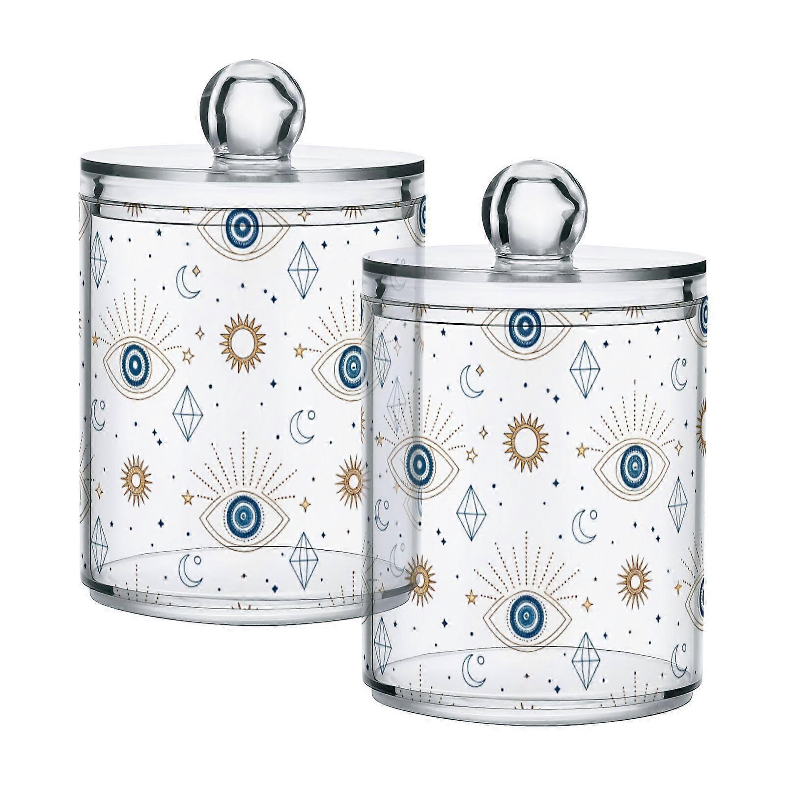 Kitchen Storage Jars 14oz Clear Plastic Canisters with Airtight WideMouth Lids for Candy Coffee 2 Pack