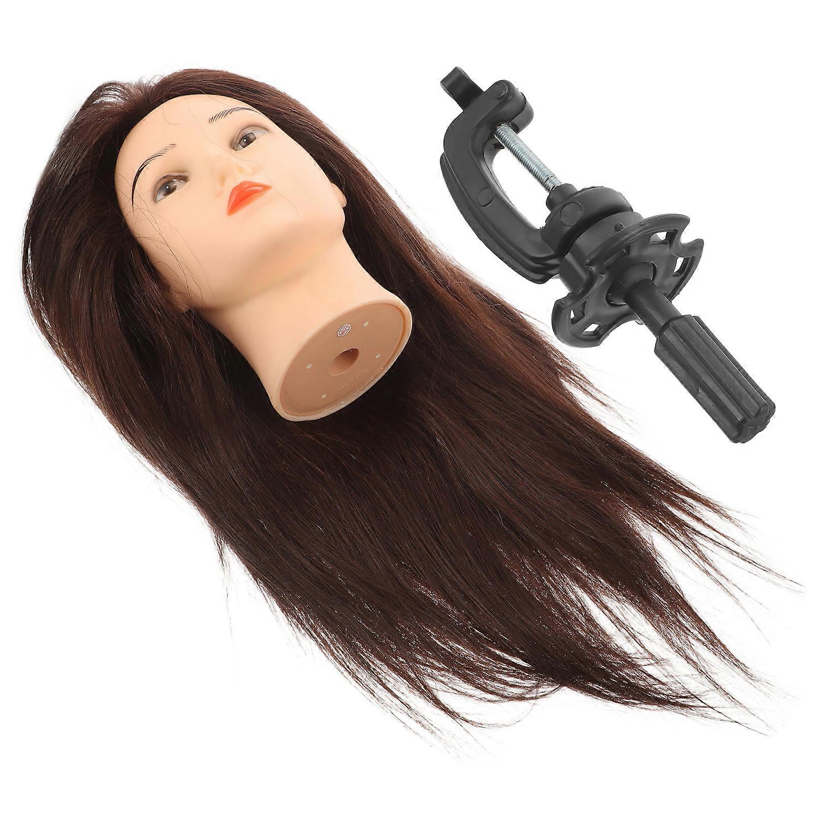 Hairstyling Training Head Model For Professional Hairstylists With Holder 1 Set