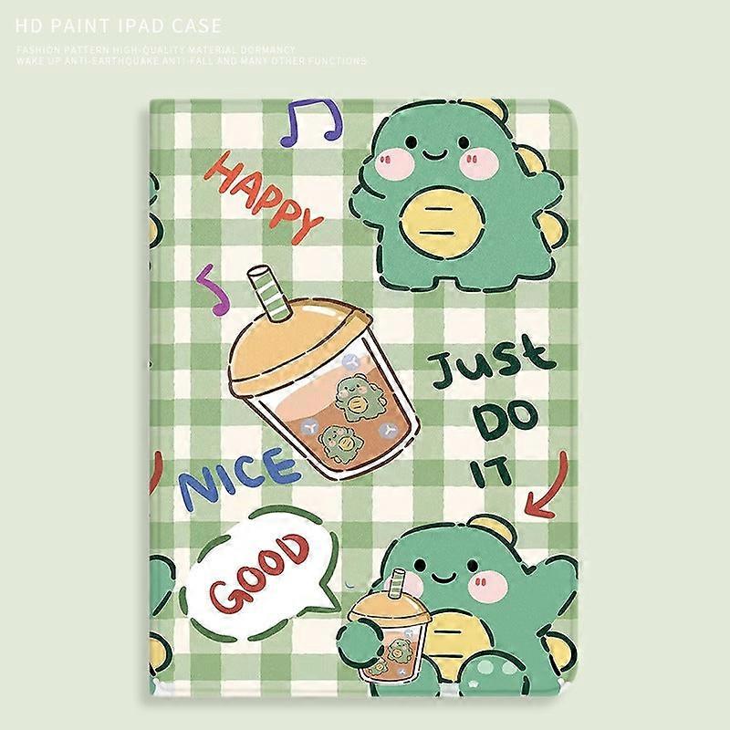Case For Ipad Pro 2024 Edition 11" A017 Milk Tea Little Dinosaur Cartoon Soft