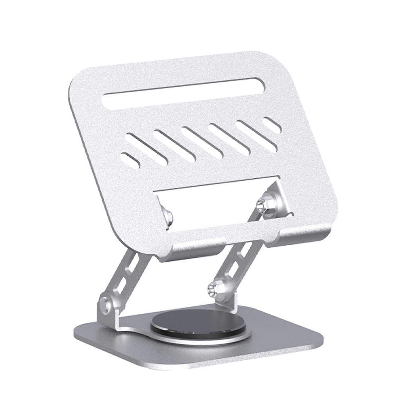 Adjustable Laptop Stand with 360 Degree Rotatable Base Foldable Laptop Holder for Desk Ergonomic Computer Notebook  silver gray