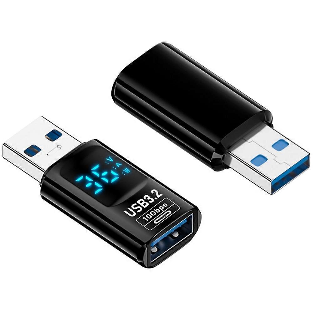 60W 10Gbps Data Transfer Adapter Digital Display USB-A to USB-A Mini Converter