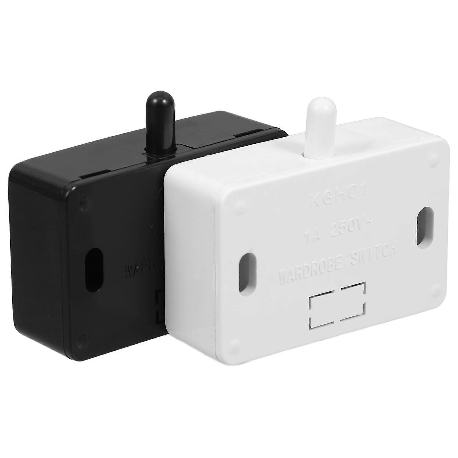 Door Switch for Cabinet Light Operation Mechanical Wardrobe 2Pcs Plastic