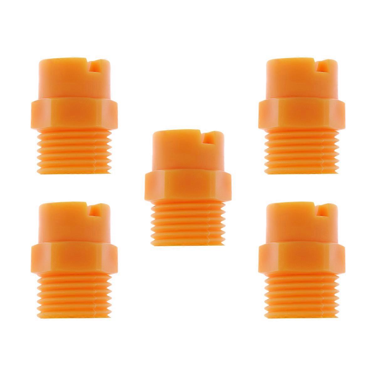 Male Thread Fan Nozzle Overlapping Spray Yellow Plastic 5Pcs Home Use