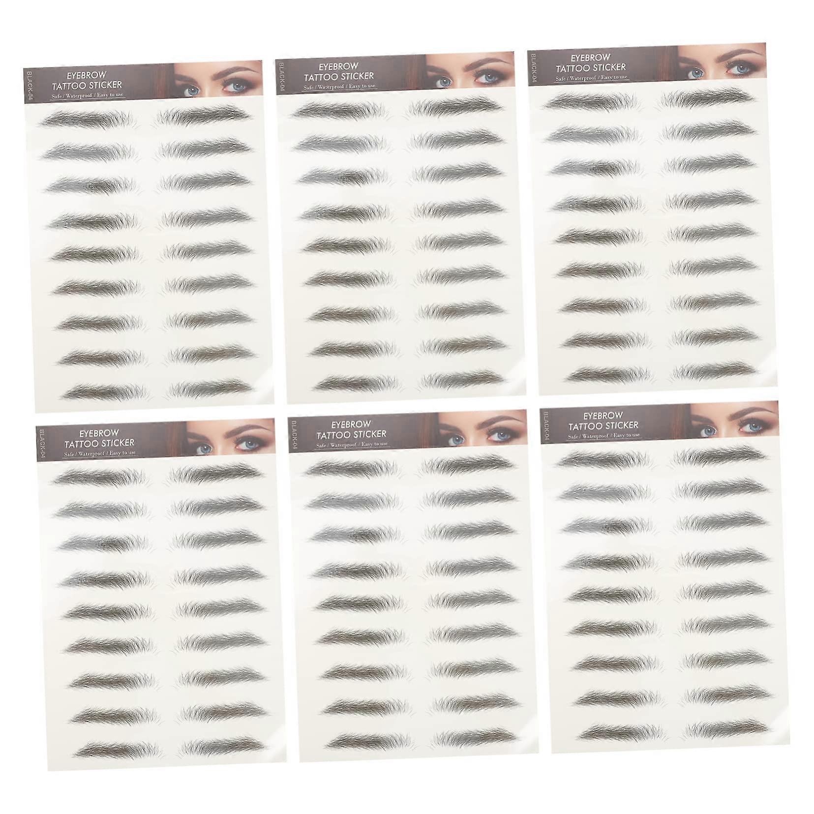 Temporary Eyebrow Tattoos Waterproof HairLike Brow Stickers for Sparse Patchy Brows 12pcs