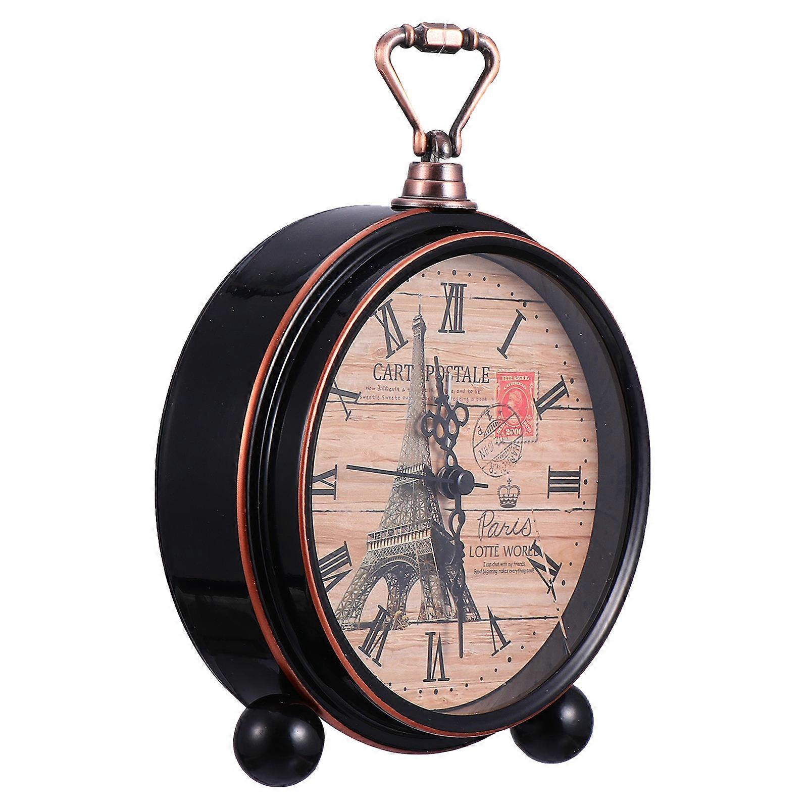 Desk Table Clock Aesthetic Clock Cafe Decoration Iron 1Pack
