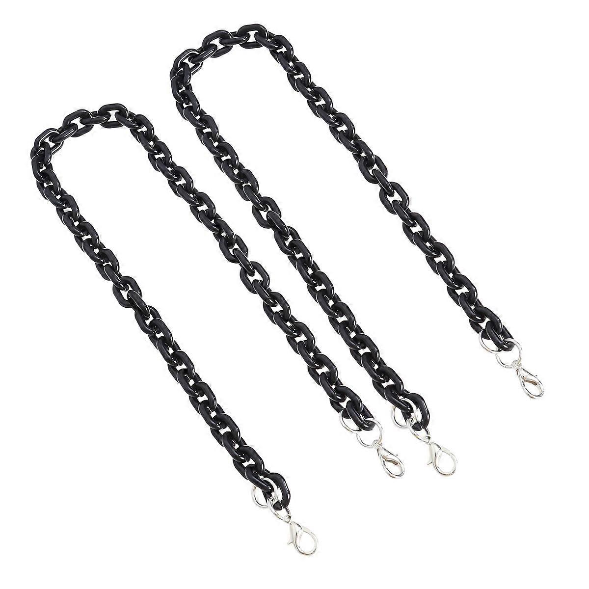 Bag Straps Replacement Resin Chain for Messenger Bag 2Pcs Black Style