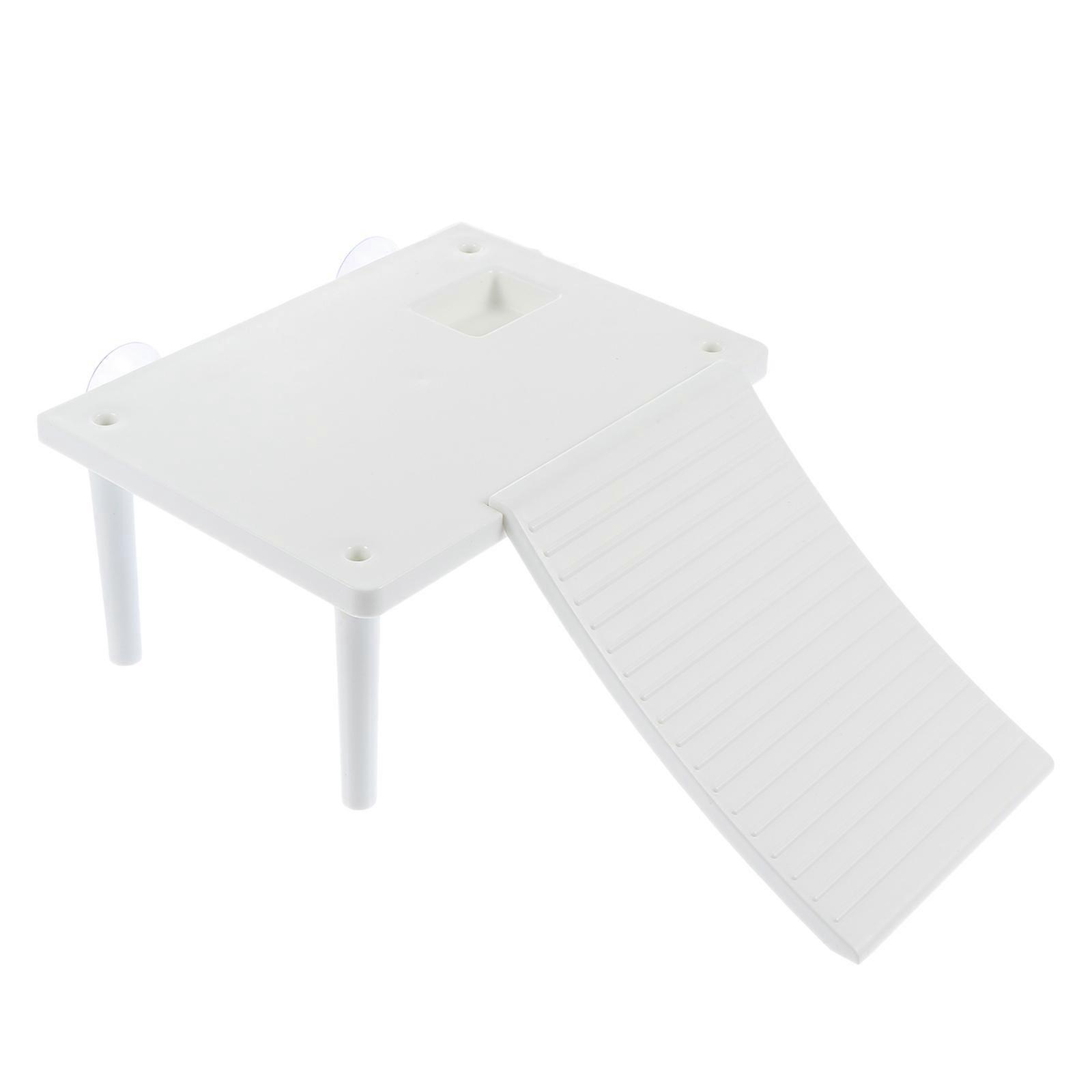 Plastic Turtle Platform Basking Platform for Fish Tank 2Pcs White