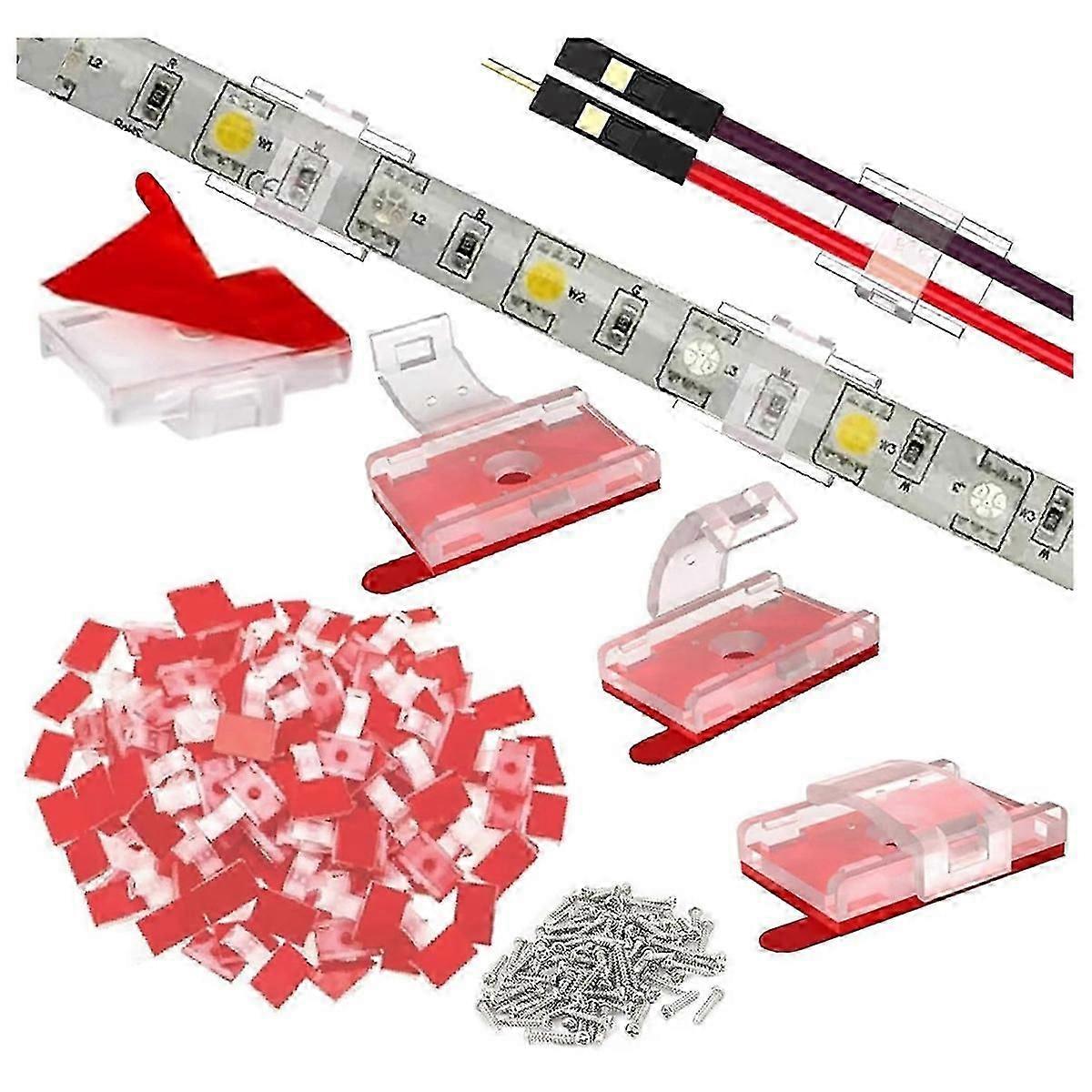 100PCS LED Strip Mounting Clips with Adhesive Tape