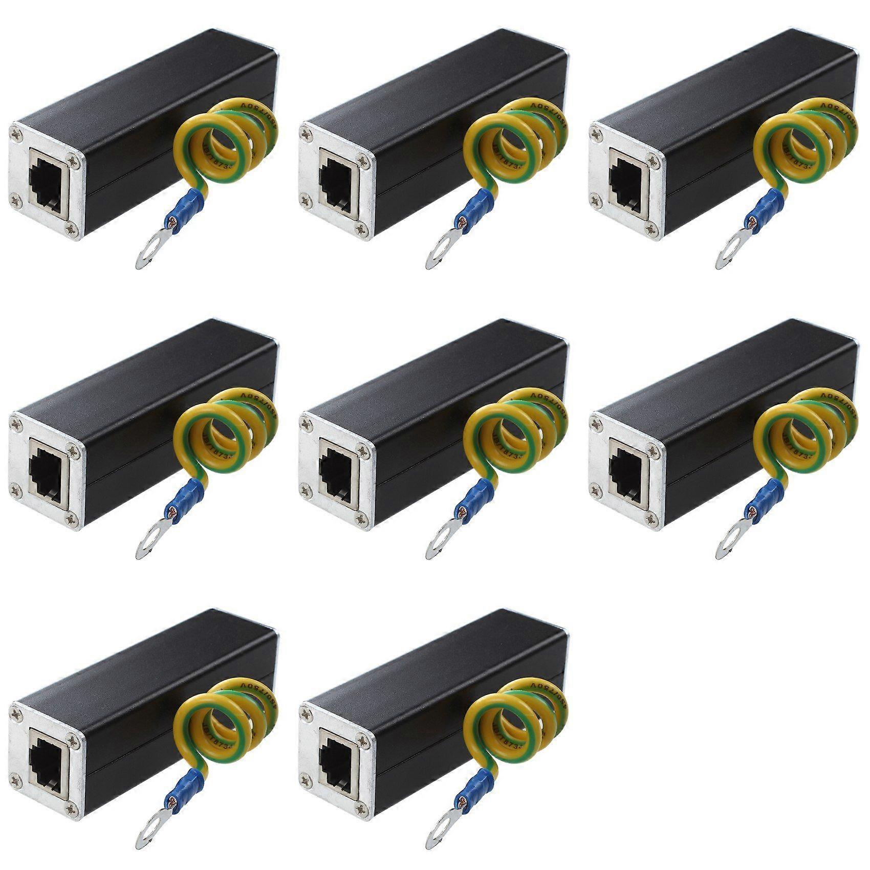 8X RJ45 Plug Ethernet Network Surge Protector Thunder Arrester 100MHz