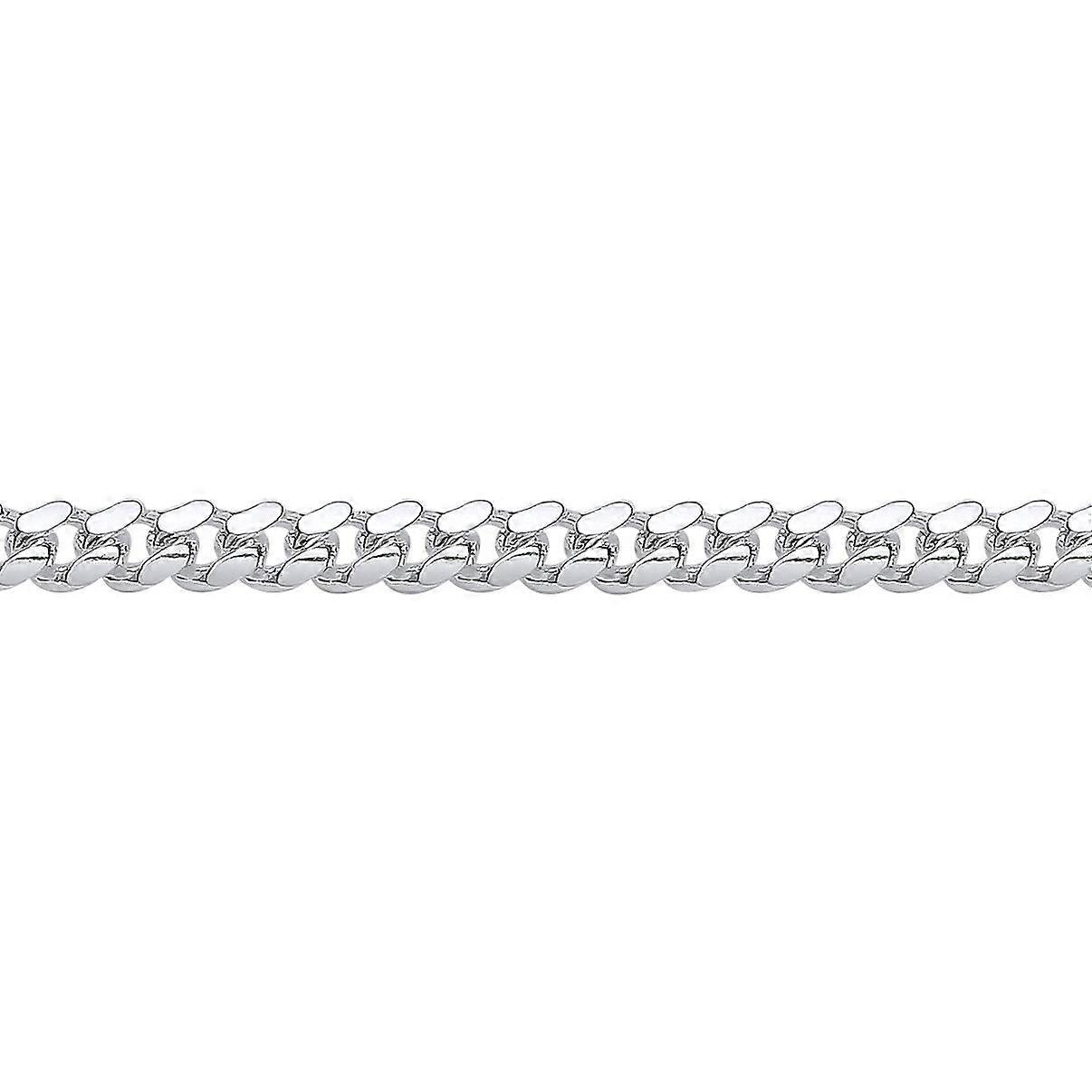 Jewelco London Rhodium Plated Sterling Silver Miami Cuban Court Curb Link Chain Bracelet 5mm 8.5 inch