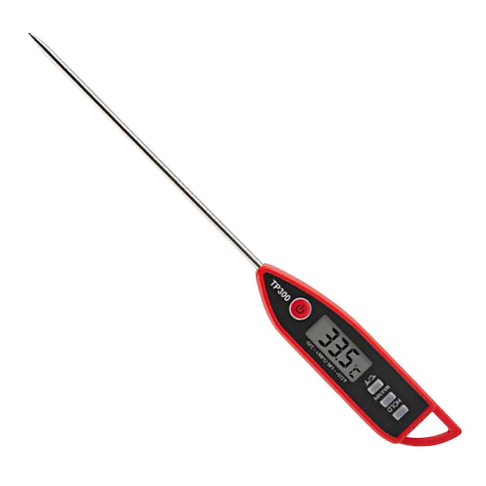 Waterproof Instant Read Meat Thermometer with LCD Display for Grilling and Cooking Red