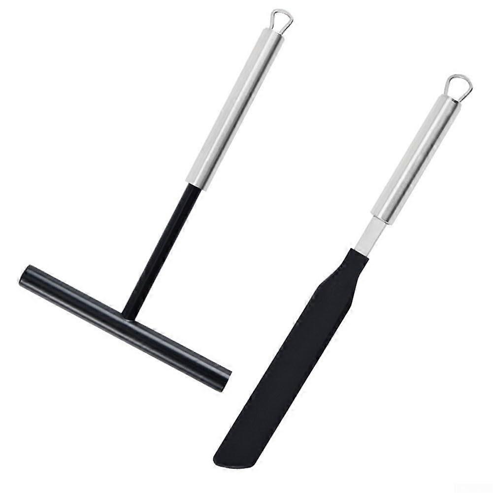 Stainless Steel Crepe Maker Tools Set with Long Handle Spreader for Even Batter Distribution