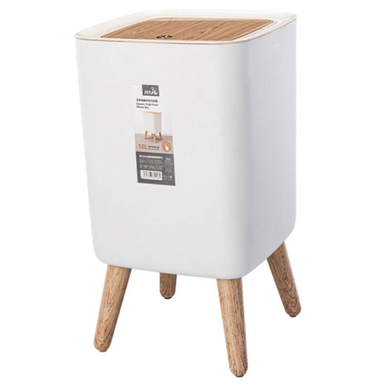 Large Capacity Press Type Trash Can with Lid for Bathroom Kitchen Bedroom PetProof Design