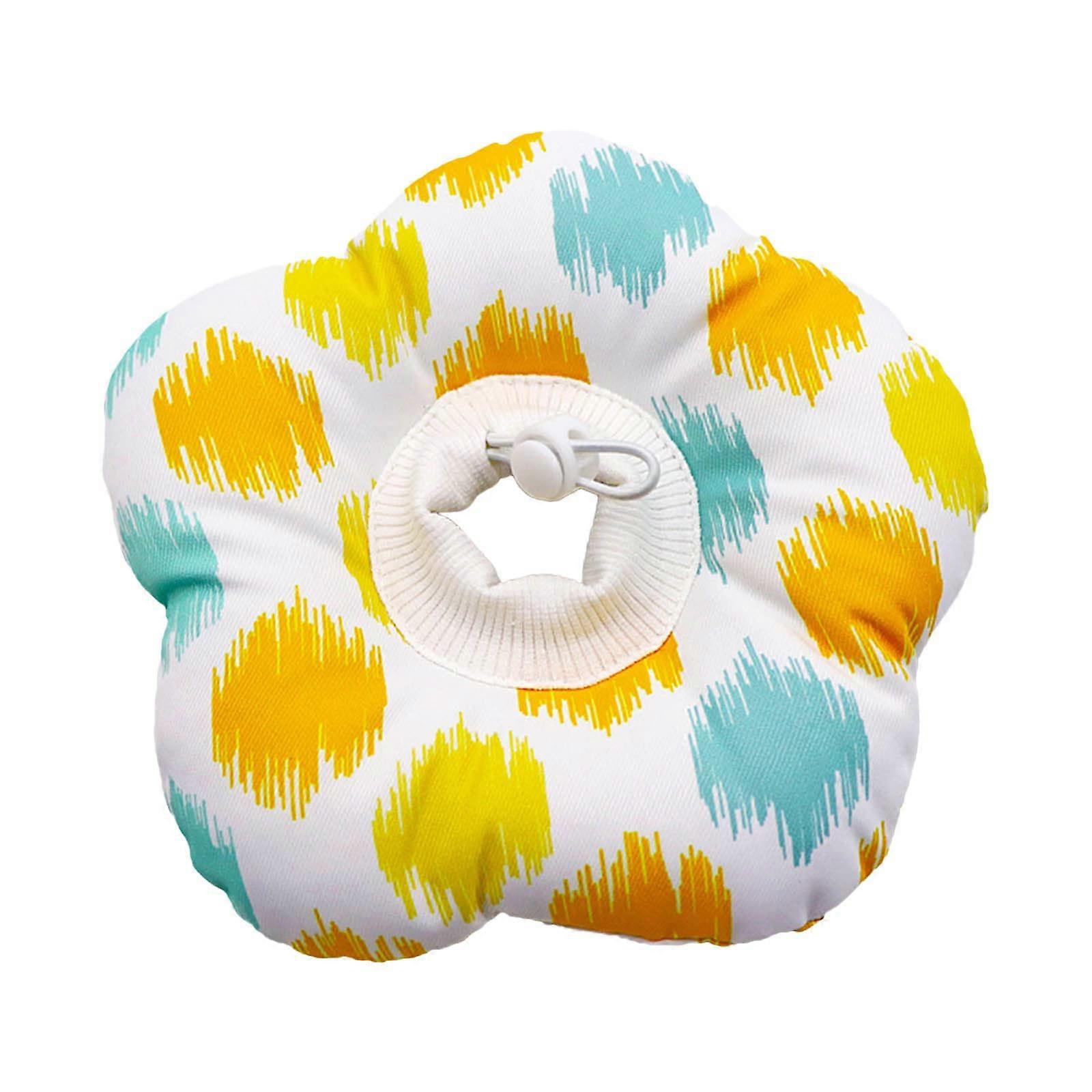 Dog Recovery Collar Soft Flower Design AntiScratch Adjustable Fit for Small Pets Post Surgery
