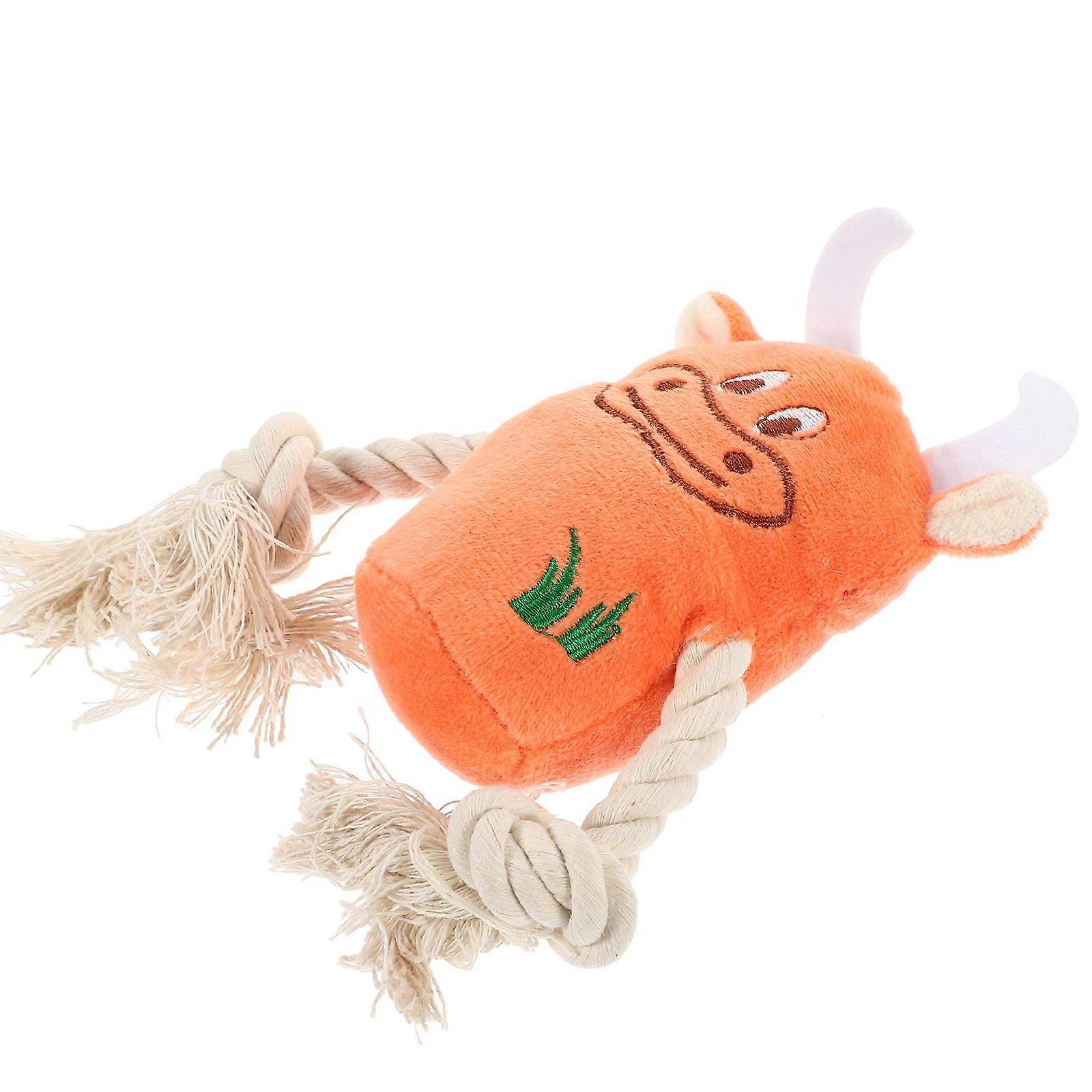 Plush Squeaky Dog Toy Cow Shaped for Interactive Piece