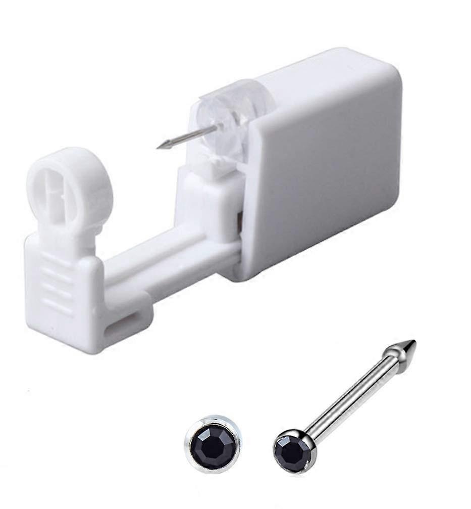 Nose Piercing Gun Disposable Kit with 2mm Stud, Safe Sterile SingleUse Design, Black