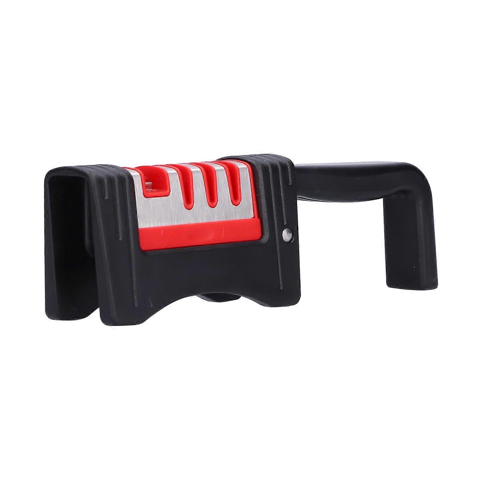 4 in 1 Folding Knife Sharpener Multi Function Manual Knife Sharpening Machine for Kitchen(Black Red )