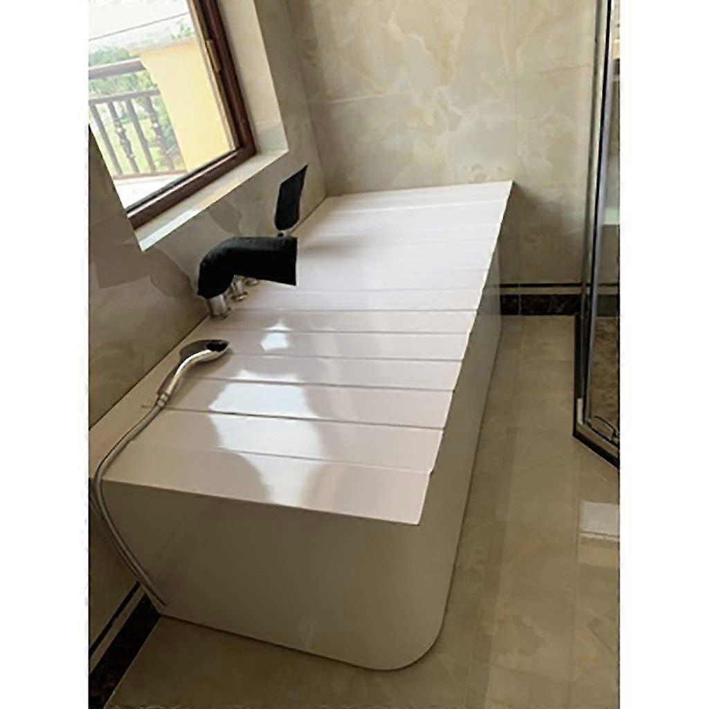 PVC Bathtub Cover 154x80cm Folding Dustproof Insulation Panel with Full Coverage Fit and Easy Clean Surface