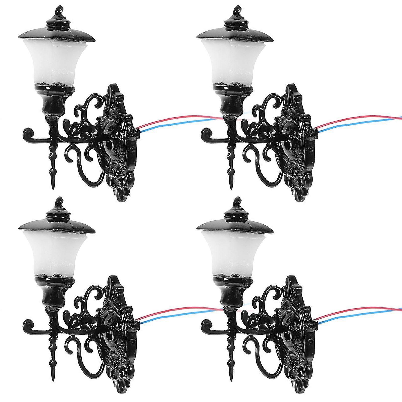 4pcs Tiny Wall Lamps Mini Luminous Wall Lamp Sand Table Building DIY Materials
