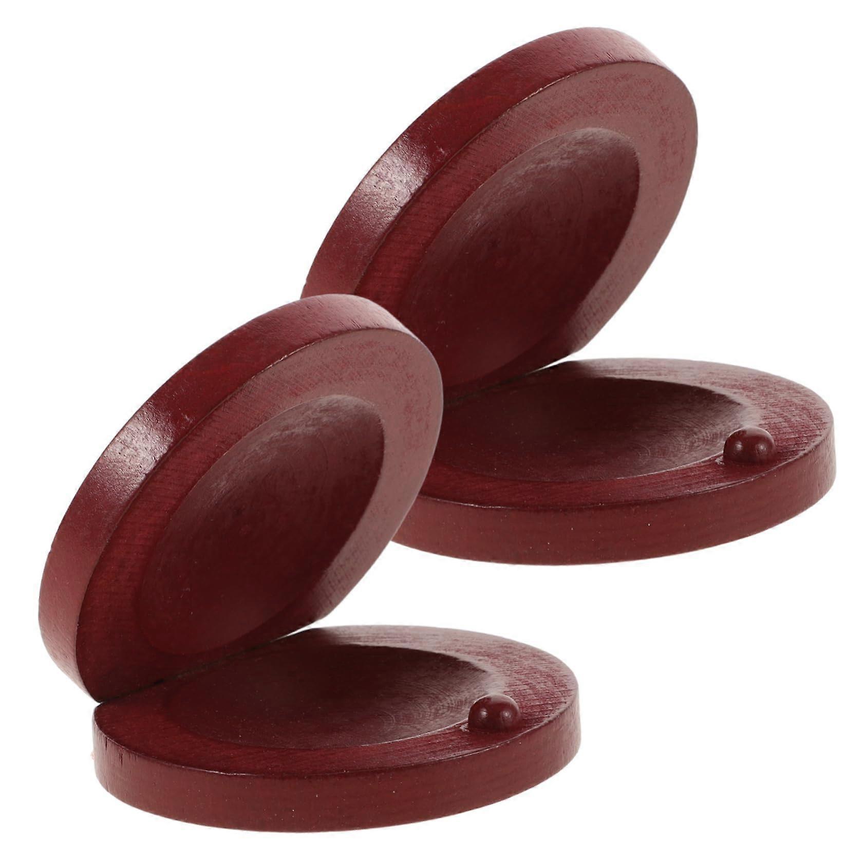 Wooden Finger Castanets for Kids Rhythm Coordination Training Durable Solid Wood 2pcs