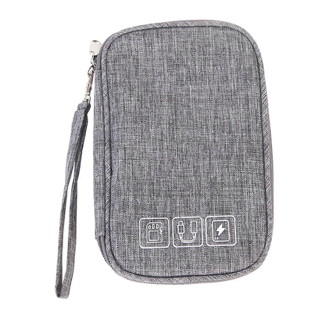 Electronics Organizer Compact Travel Cable and Charger Storage Bag with Quick Access Zipper
