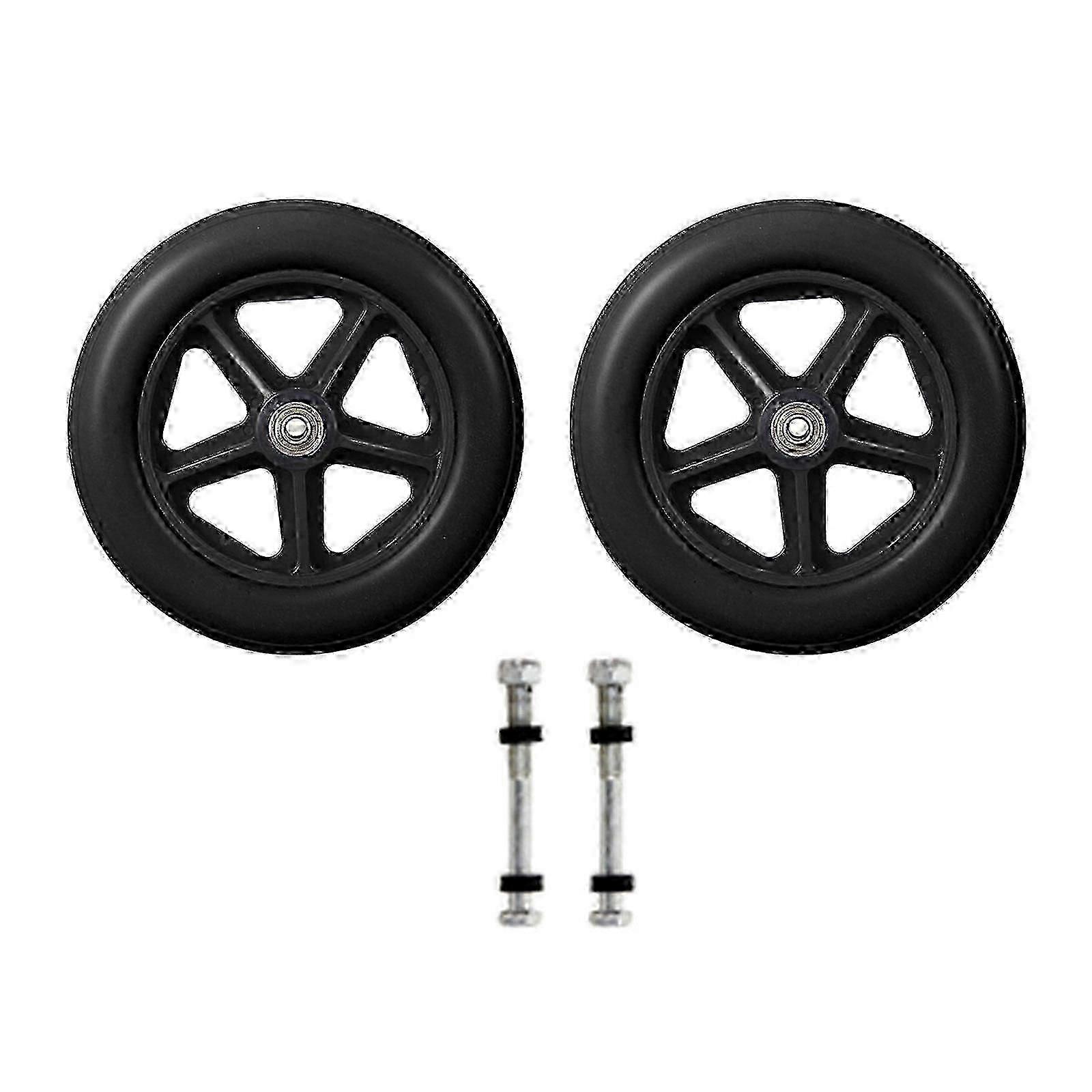 Front Caster Wheels for Wheelchairs - Universal 6, 7, 8 Inch Solid Tire, 2pcs