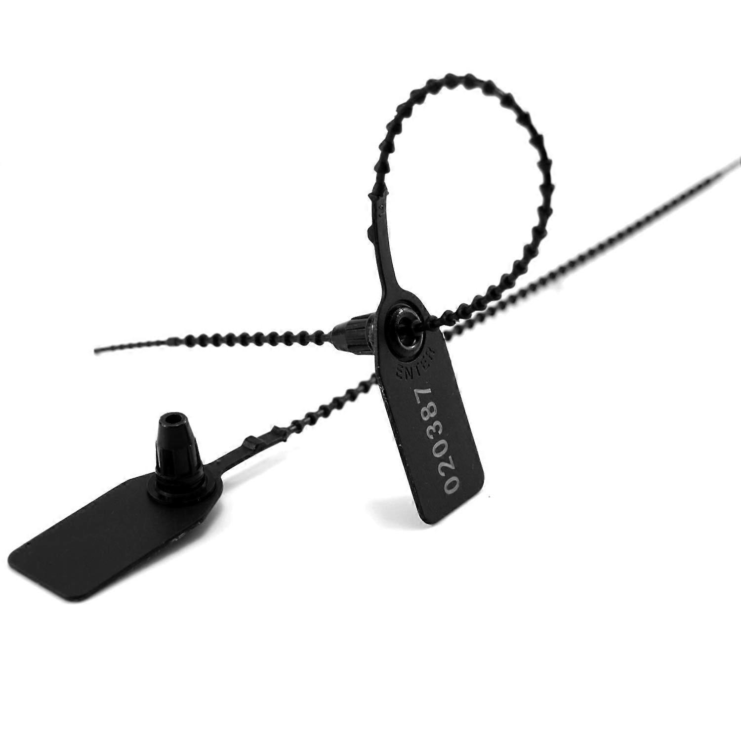 Black Numbered Security Zip Ties with Tamper Evident Seals and Serial Numbers for Fire Extinguishers