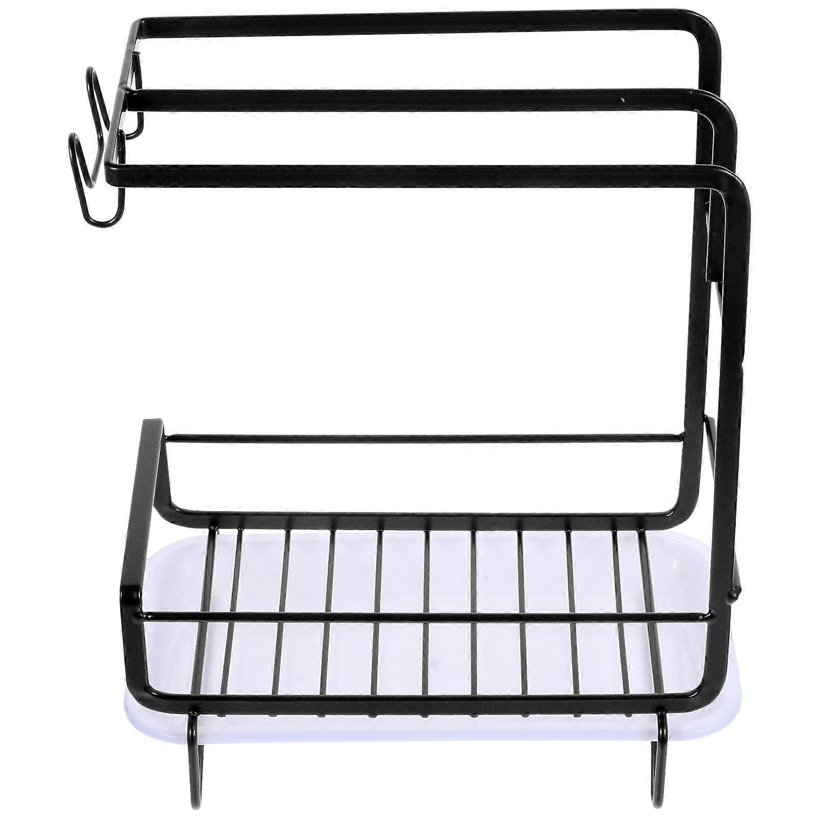 Multifunctional Sponge Holder For Kitchen Occasion With Drain Tray And Storage Feature In Rectangular Shape 1 Set