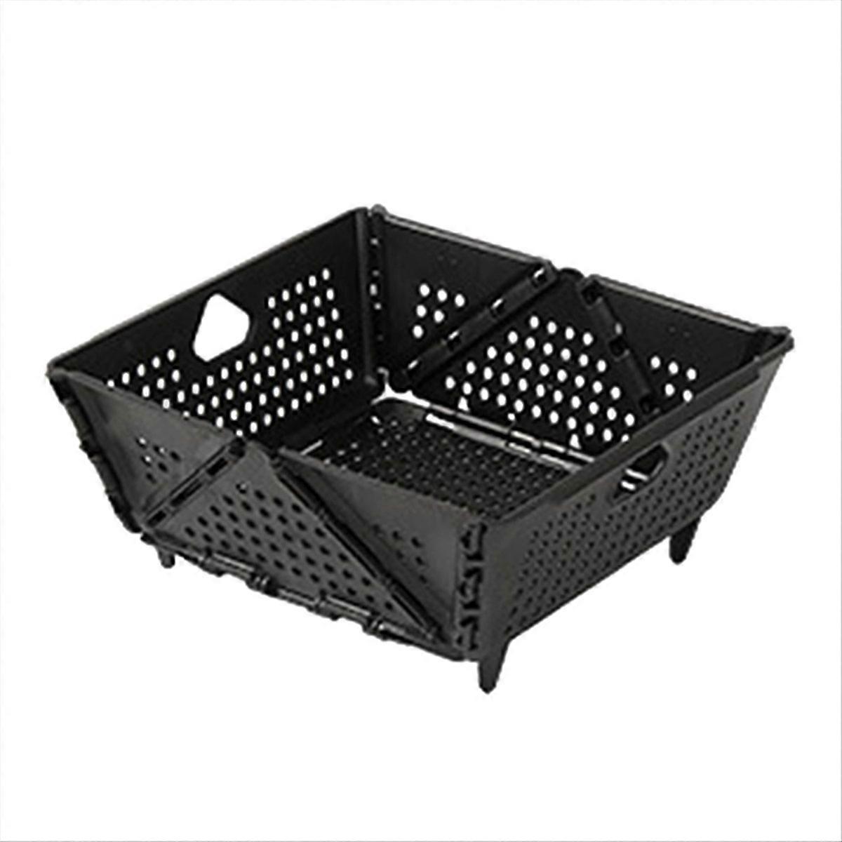 Plastic Collapsible Colander - Drain Basket with Resting Feet-black