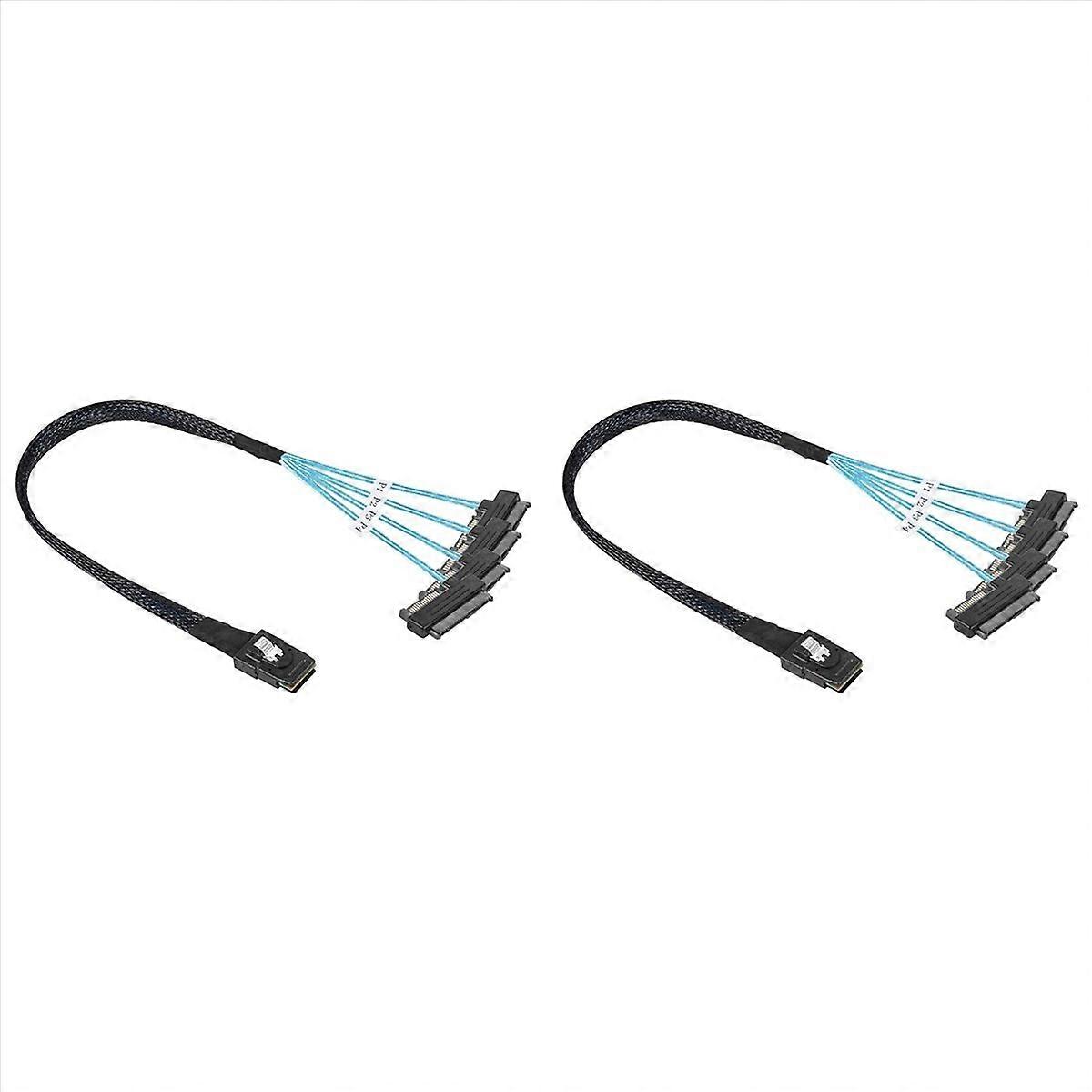 Mini Sas Sff-8087 to 4 Sff-8482 Server Hard Drive Data Cable 0.5m