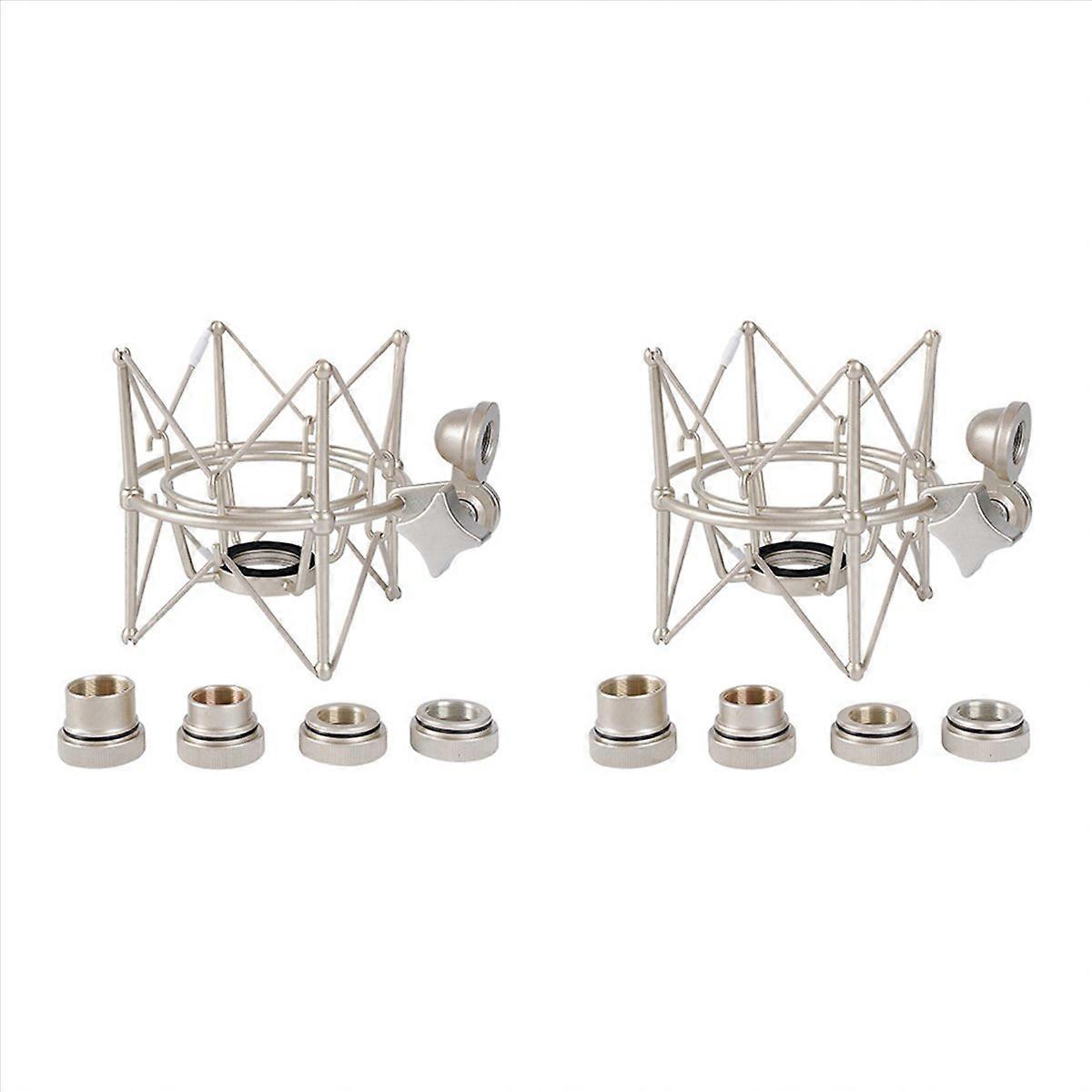 2X Microphone Shock Mount Adjustable Mount Recording Mic Stand Metal Bracket Pod Microphone Stand (C