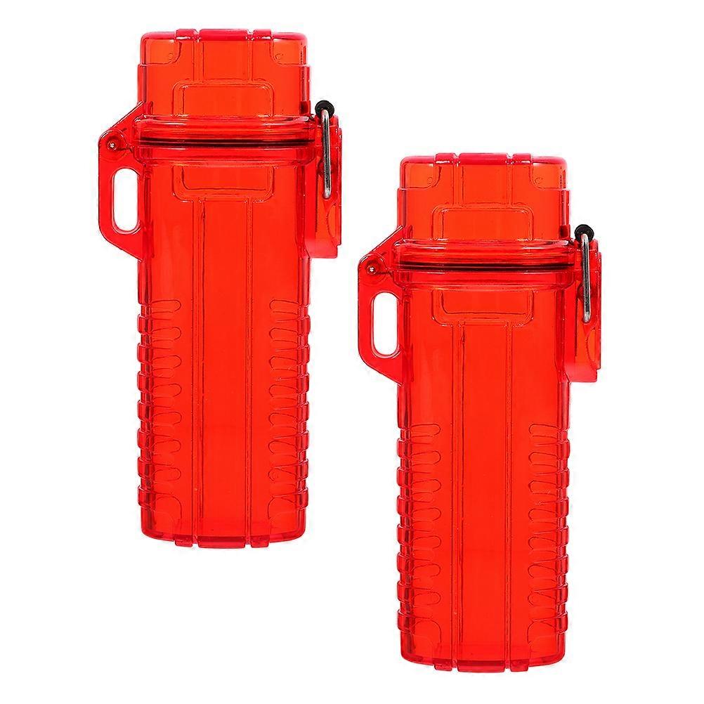Durable Red Lighter Case for Protecting 2Pcs Portable Lighter Covers